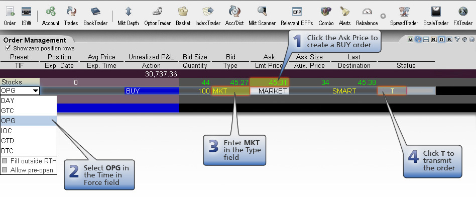 Market-on-Open Buy Order